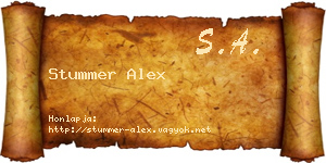 Stummer Alex névjegykártya