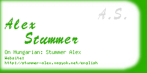 alex stummer business card